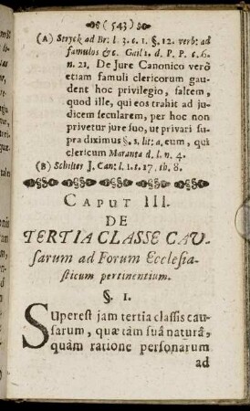 Caput III. De Tertia Classe Causarum ad Forum Ecclesiasticum pertinentium.