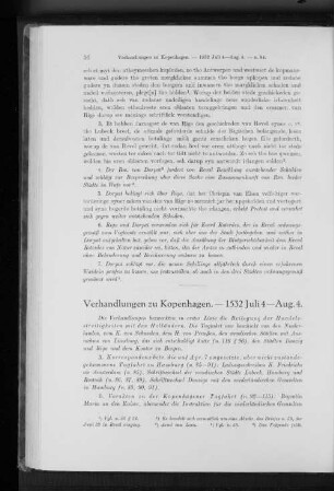 Verhandlungen zu Kopenhagen. - 1532 Juli 4 - Aug. 4.