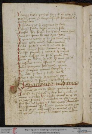 Rezeptsammlung, lat./dt.