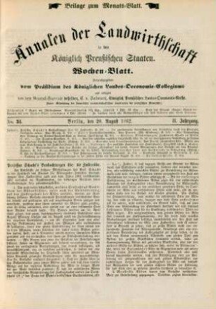 No. 34. Berlin, den 20. August 1862. II. Jahrgang.