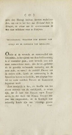 Vredehandel Tusschen Den Koning Van Spanje En De Koningin Van Engeland