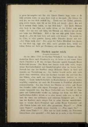 100. Ehrlich macht reicht.