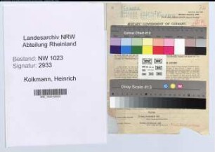 Entnazifizierung Heinrich Kolkmann , geb. 26.02.1900 (Steuerinspektor)