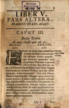 Philippi Brietii Soc. Jesu Annales Mundi Sive Chronicon Universale, 5. Agens Ab Initio Regni Francorum Usque Ad Primam Expeditionem in Orientem