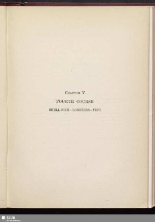 Chapter V. Fourth Course. Shell-fish, Lobster, Fish