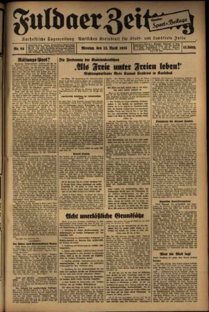 Ausgabe vom Montag, den 25. April 1938.