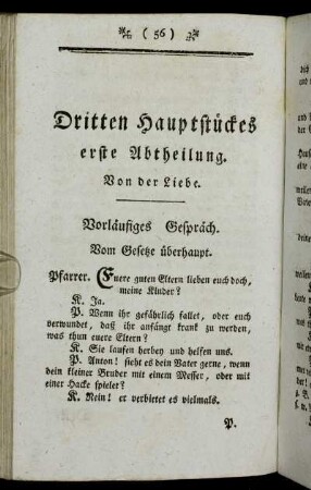 Vorläufiges Gespräch. Vom Gesetze überhaupt.