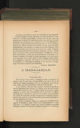 A Madagascar.