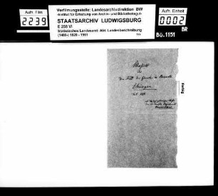 Gewerbestand des Oberamtsbezirks für 1829, einschließlich der Orte des Thurn und Taxis'schen Bezirksamts Obermarchtal