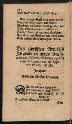 Des zwelfften Artickels Ich gleube ein ewiges leben ...