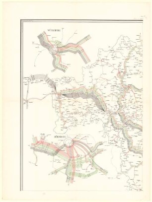Karte des Telegraphen-Netzes von Bayern (rechts des Rheins)