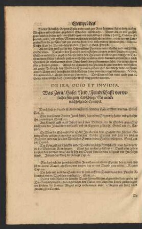 De Ira, Odio Et Invidia. Was Zorn/ Hass/ Neid/ Feindtschafft vor ursachen sein zum Todschlag ... nachfolgende Exempel.