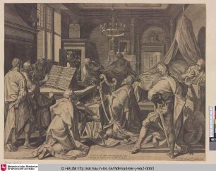 [David, die Harfe spielend; David, playing the Harp]