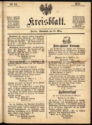 Ausgabe vom Samstag, den 25. März 1871.