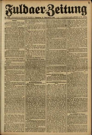 Ausgabe vom Samstag, den 16. November 1918.