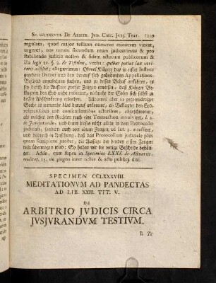 1239-1253, Sp. 288. De Arbitrio judicis circa jusjur. testium