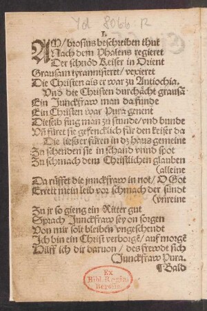 AM/brosius beschreiben thut || Nach dem Phalens regieret ||