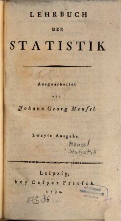 Lehrbuch der Statistik