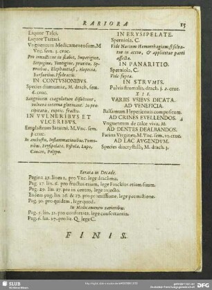 Errata in Decade