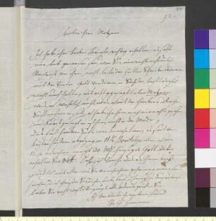 Brief von Hamann, G. an Goethe, Johann Wolfgang von