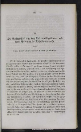 LII. Die Rechtsmittel aus den Delictsobligationen, und deren Gebrauch im Adhäsionsprocesse