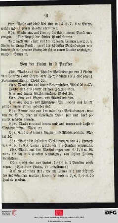 Von den Linien in 2 Punkten
