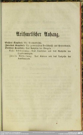 Arithmetischer Anhang