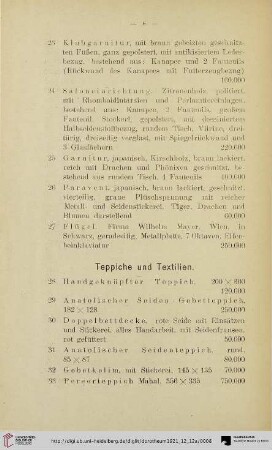 Teppiche und Textilien (Nr. 28-68)