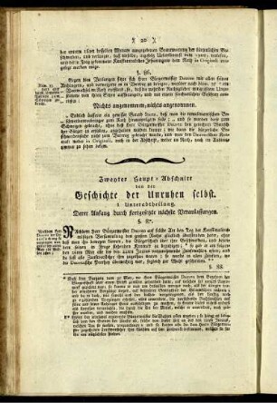Zweyter Haupt-Abschnitt von der Geschichte der Unruhen selbst.