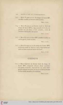 Chenets (Nr. 317 - 325)