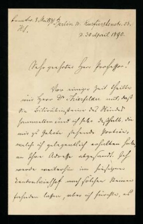 Berlin, 30.04.1890.