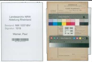 Entnazifizierung Paul Werner , geb. 10.04.1907 (Konstrukteur)