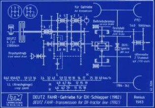 DEUTZ FAHR-Getriebe für DX-Schlepper (1982); DEUTZ FAHR-transmission for DX-tractor line (1982)