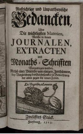 Zwölfftes Stück