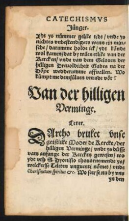 Van der hilligen Verminge.