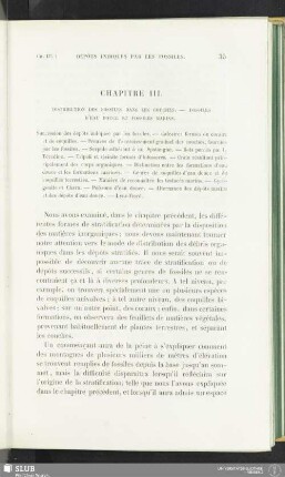 Chapitre III. Distribution des fossiles dans les couches - Fossiles d'eau douce et fossiles marins