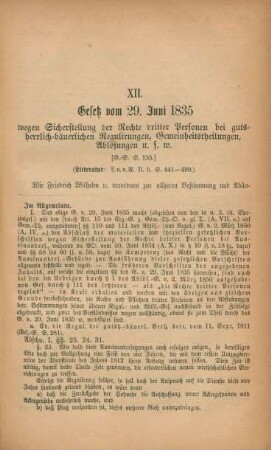 XII. Gesetz vom 29. Juni 1835