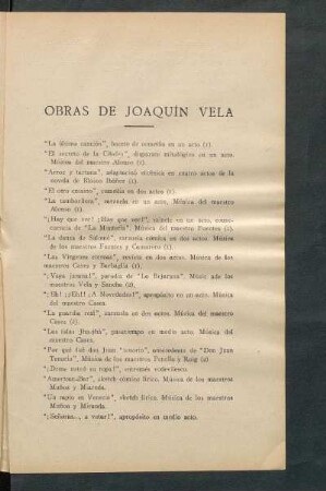 Obras de Joaquín Vela