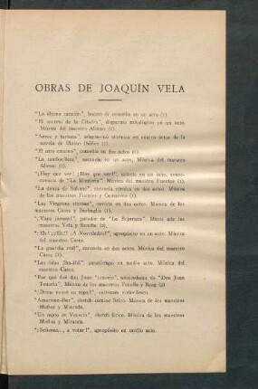 Obras de Joaquín Vela