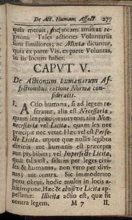 Caput V. De Actionum humanarum Affectionibus ratione Normæ consideratis.