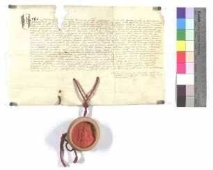 Urkunde über die Aufschwörung des Ellwanger Kapitularen Friedrich von Freyberg.