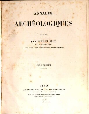 Annales archéologiques. 1. 1844