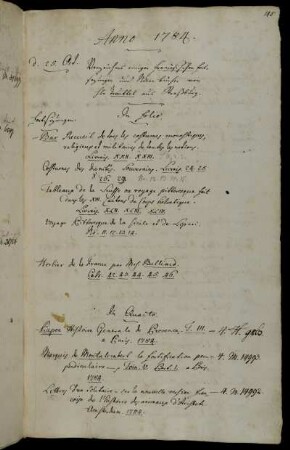 Verzeichnis einiger französischen Fortsetzungen und Neuen Bücher von Hhn Treuttel aus Straßburg.