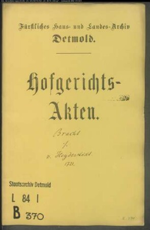 Brachts Erben gegen Oberstallmeister von Heyderstädt