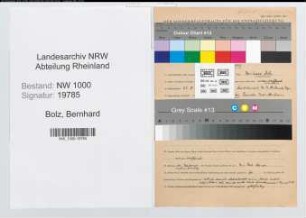 Entnazifizierung Bernhard Bolz, geb. 25.08.1901 (Lehrer)