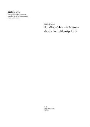 Saudi-Arabien als Partner deutscher Nahostpolitik