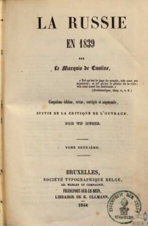 La Russie en 1839, 2