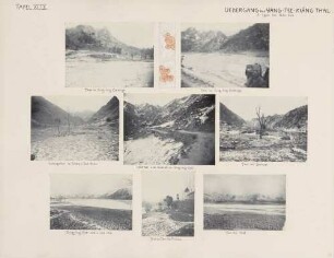 Übergang ins Jangtsekiangtal: links oben: Tal im Sing-ling-Gebirge rechts oben: Tal im Sing-ling-Gebirge links Mitte: Gebirgstal im Süden von Lan-kiao Mitte Mitte: Hochtal in der Nordkette des Sing-ling-Gebirges rechts Mitte: Tal bei Lan-liao links unten: Sing-ling-Gebirge südlich von Lan-tien Mitte unten: Tal des Tan-ho-Flusses rechts unten: Tan-ho-Tal
