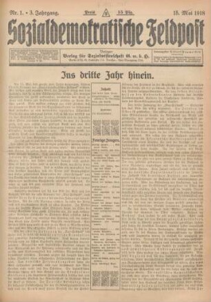 1918: Sozialdemokratische Feldpost