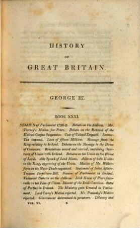 History of Great Britain : from the Revolution, 1688, to the conclusion of the treaty of Amiens, 1802 ; in twelve volumes, 11